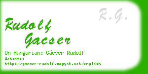 rudolf gacser business card